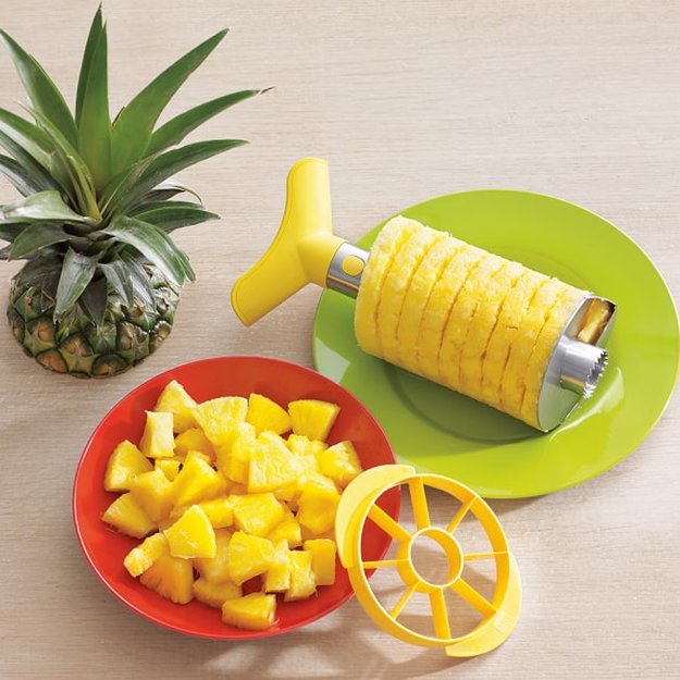 Best Kitchen Pineapple Slicer | Homemade Recipes http://homemaderecipes.com/cooking-101/25-must-have-kitchen-utensils