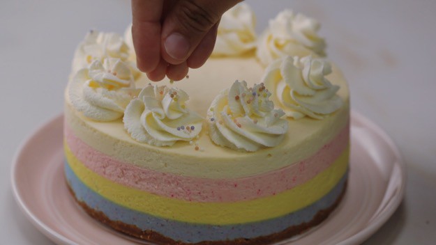 Rainbow No-Bake Cheesecake Sprinkles