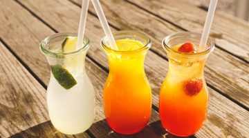 three assorted fruit juice in glasses-homemade lemonade-px-feature