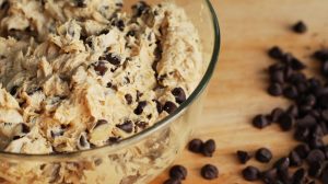 Homemade Chocolate Chip Cookie Dough in mixing bowl prepare for bake| Fathers Day Dessert Recipes for Dads with a Sweet Tooth | Featured