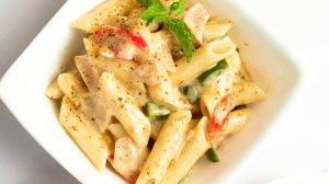 aeESmmFKH0M-sauced penne pasta dish on bowl-what to cook for dinner tonight-us-feature