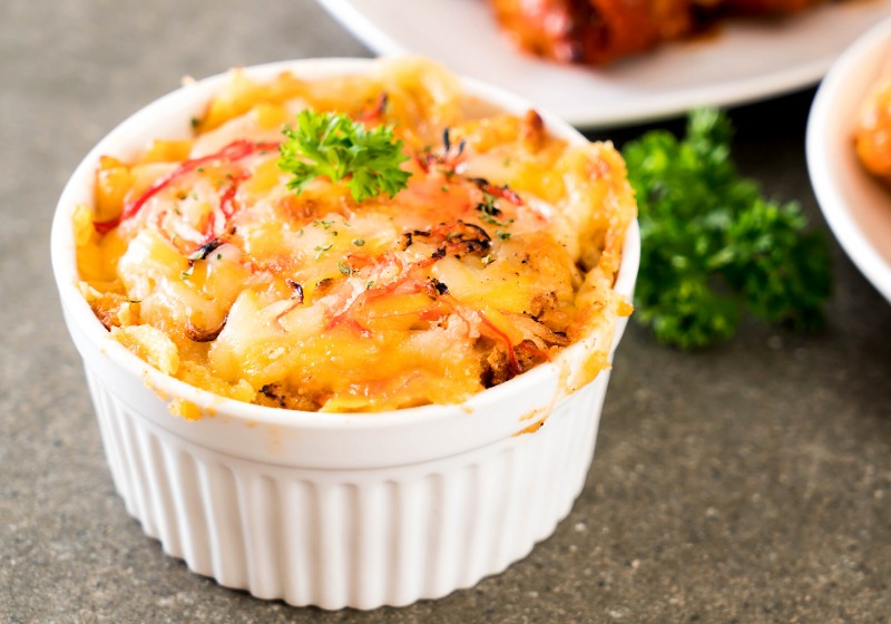 macaroni baked cheese crab stick on | canned crab recipes