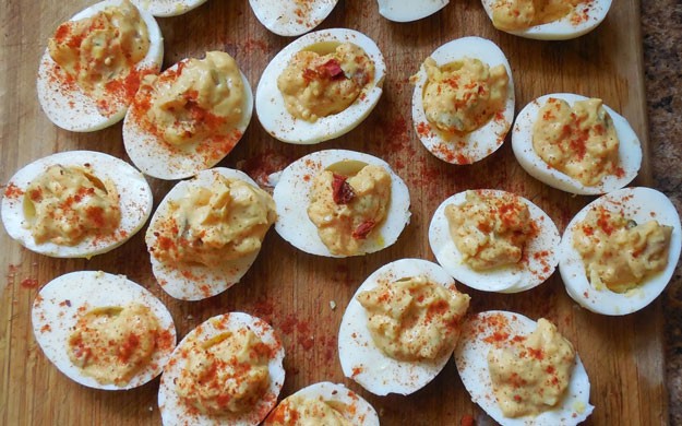 Deviled Eggs, see more at //homemaderecipes.com/course/appetizers-snacks/12-thanksgiving-appetizers/