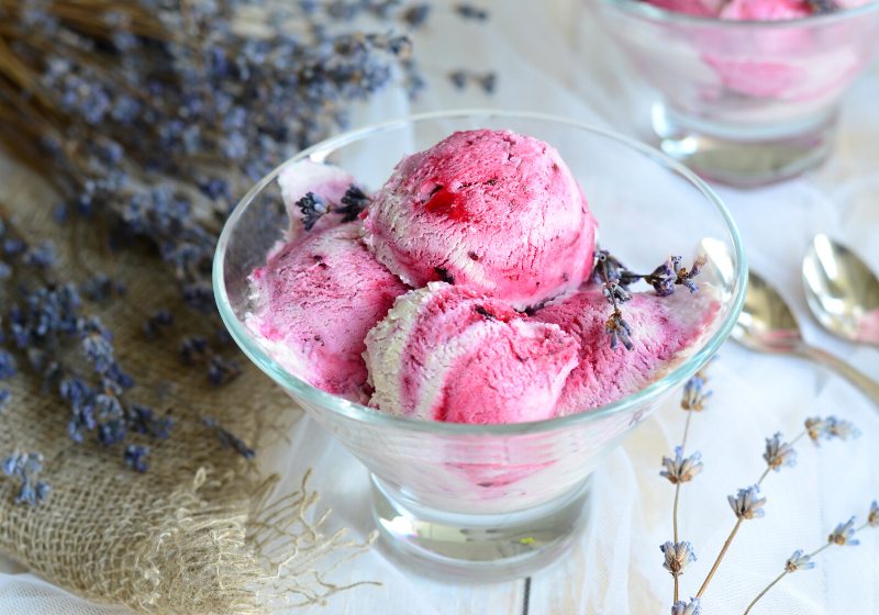 berry lavender ice cream close selective | unique desserts recipes