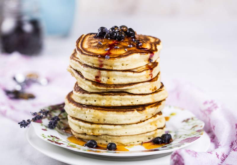 stack pancakes sauce blueberries sea buckthorn | unique desserts to make