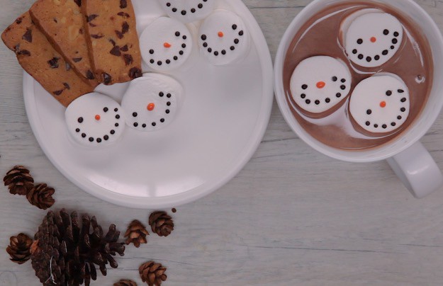Chocolate Marshmallow Snowmen Plated