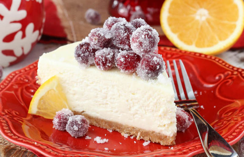 no bake sparkling cranberry orange cheesecake | thanksgiving desserts to impress