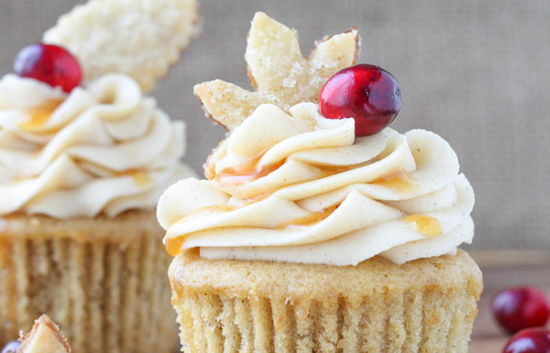 spiced apple cider cranberry cupcakes | christmas cupcake ideas