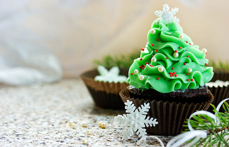 christmas tree cupcake homemade chocolate brownie | christmas cupcake ideas
