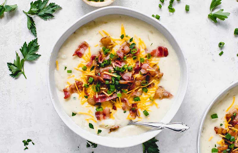 slow cooker baked potato soup | christmas dinner ideas