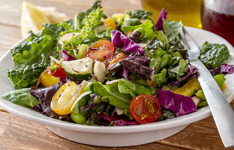 close fresh organic super food salad | winter salad recipes