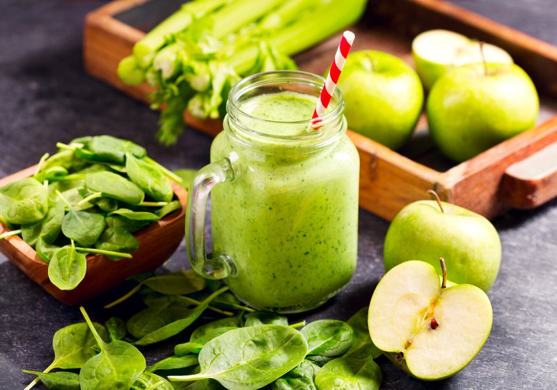 glass jar green juice smoothie spinach | green juice