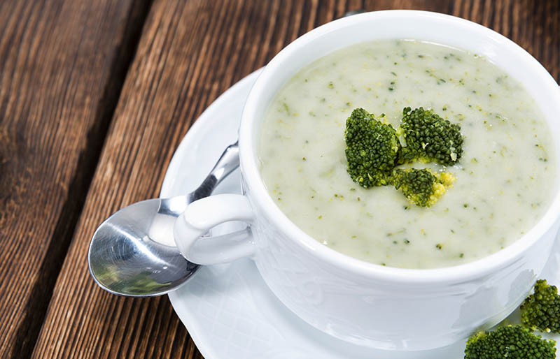 homemade broccoli soup small bowl on | vegan vegetable soup