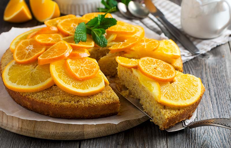 orange mandarin cake polenta upside down | winter cake flavors