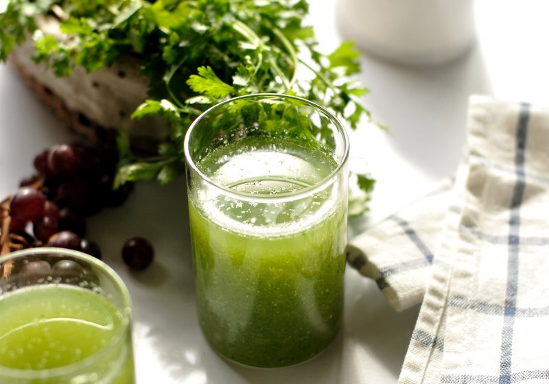 vegetable smoothie coriander background | healthy juices