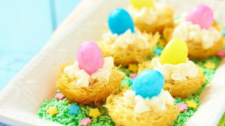 Easter nest dessert with decorative eggs | Easter Desserts Recipes To Make This Year | easter recipes dessert | Featured