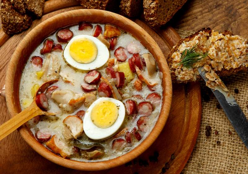 traditional zurek sausage egg white borscht | easter lunch ideas