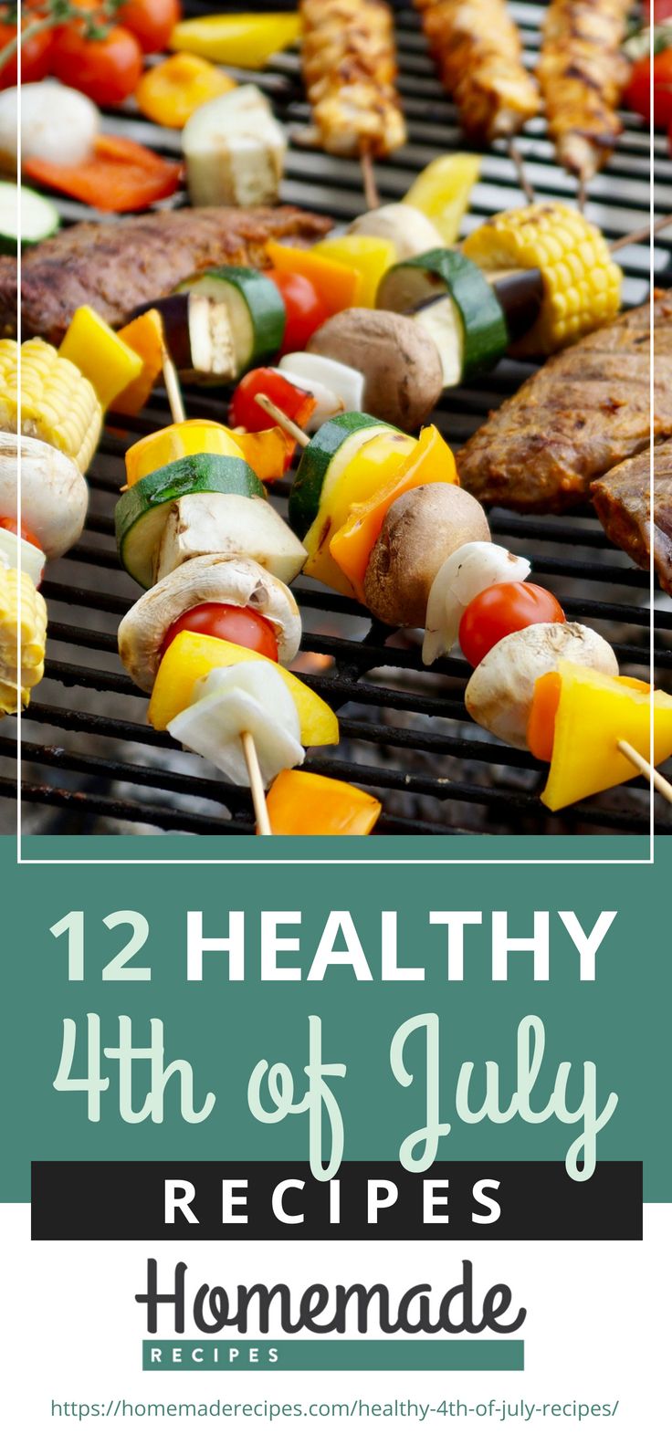 Pinterest Placard | 12 Healthy 4th Of July Recipes | Homemade Recipes | clean eating 4th of july recipes