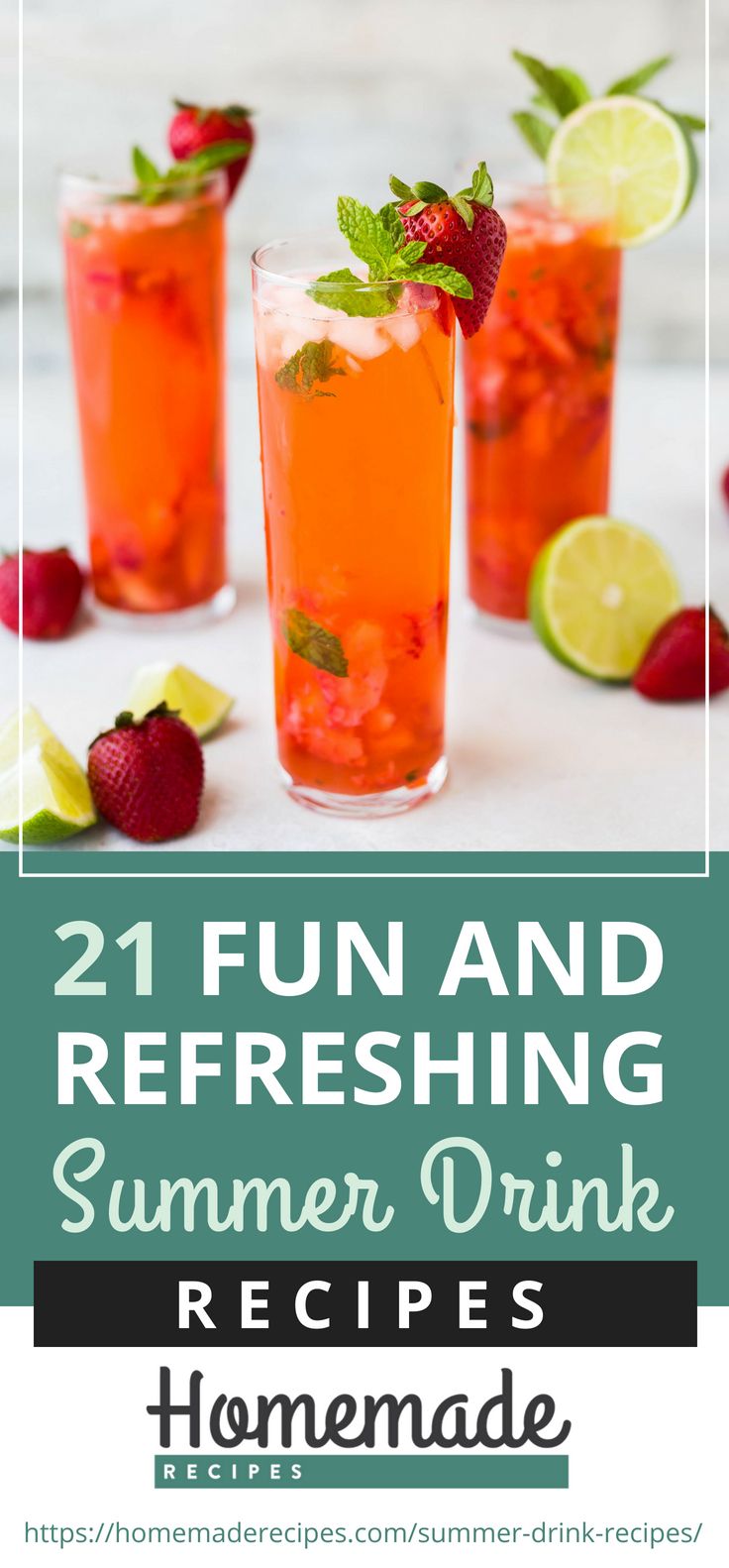 Pinterest Placard | Fun And Refreshing Summer Drink Recipes | Homemade Recipes | summer drinks alcoholic