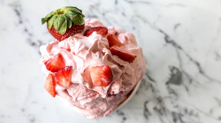 strawberry ice cream-easy homemade ice cream-px