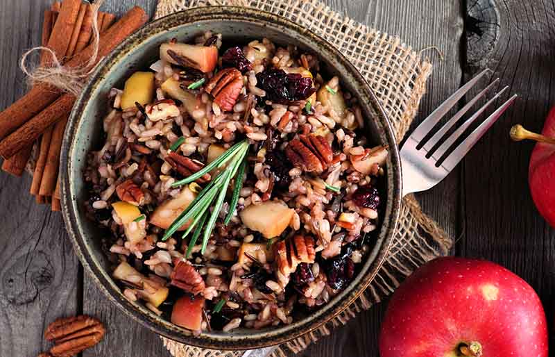 autumn rice pilaf apples nuts cranberries | christmas side dishes