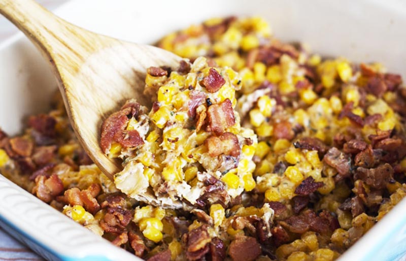 corn bacon casserole | christmas side dishes