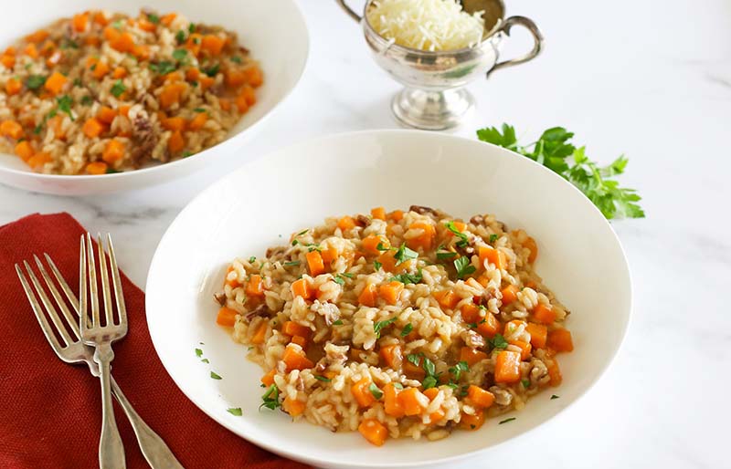 creamy sweet potato risotto with pecans | christmas side dishes