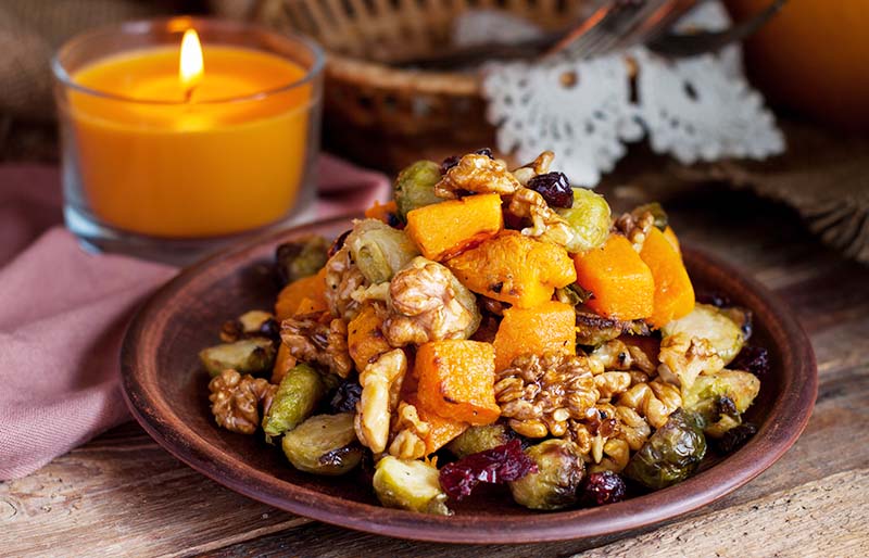 festive salad roasted brussels sprouts butternut | christmas side dishes