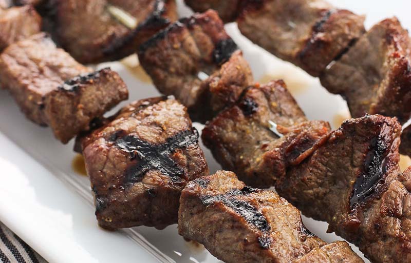 grilled cumin cardamom steak kebabs | new year's eve dinner ideas