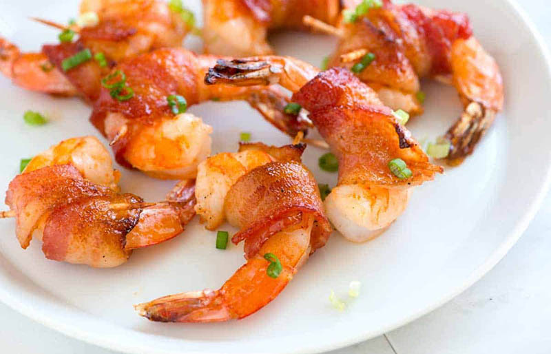 spicy maple bacon wrap shrimp | new year's eve dinner ideas