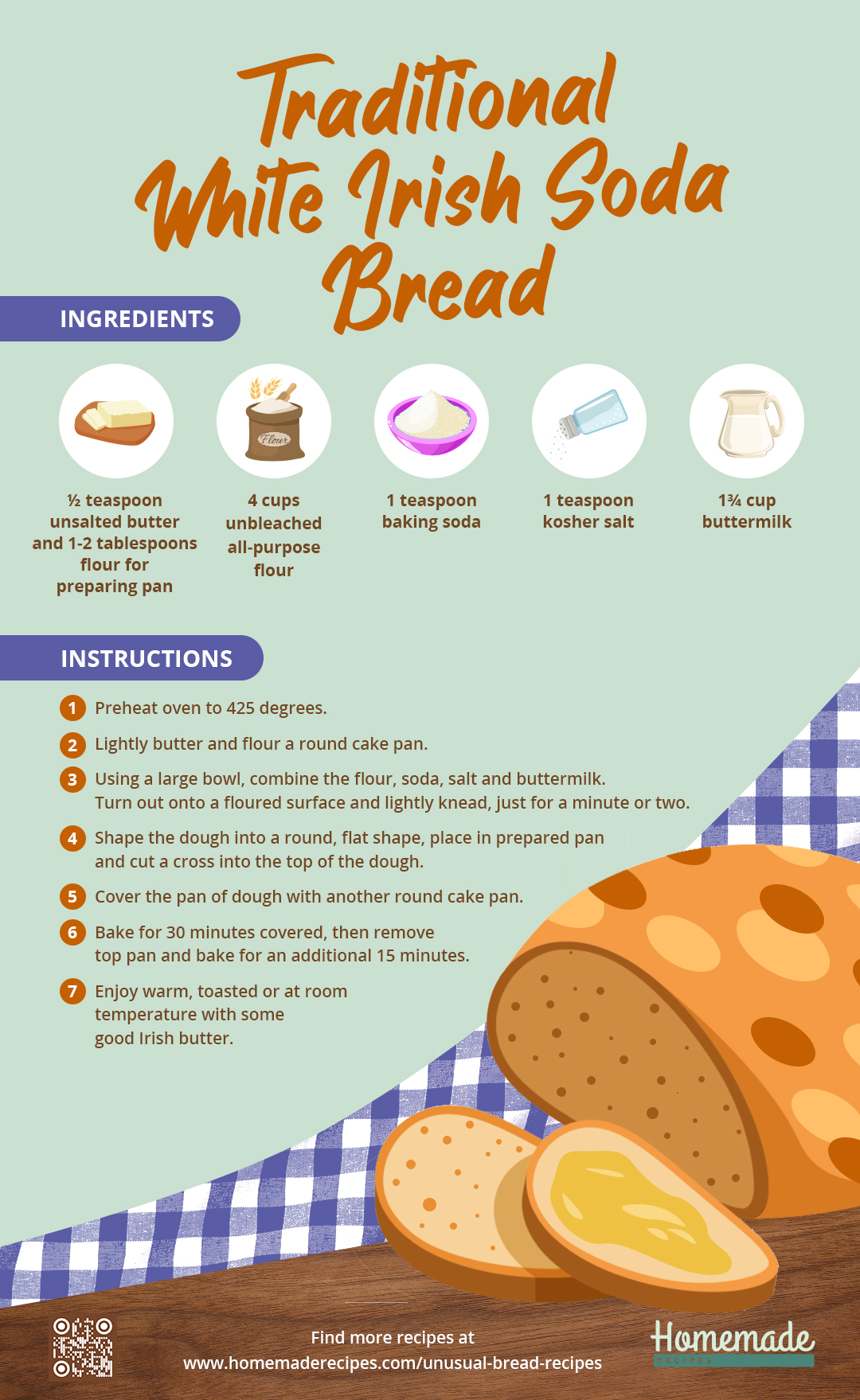 Traditional White Irish Soda Bread | Unusual Bread Recipes You Have To Try [INFOGRAPHIC]