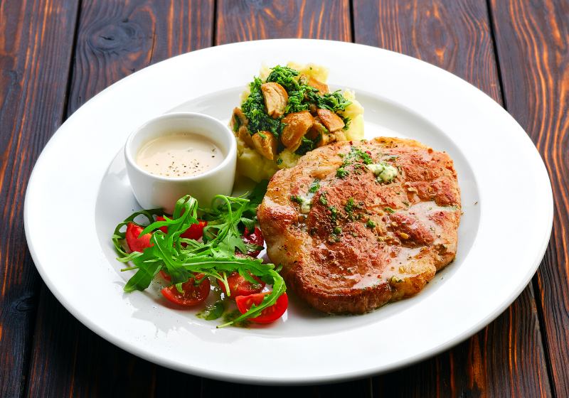 fried chop pork cutlet mashed potato | dinner date ideas at home
