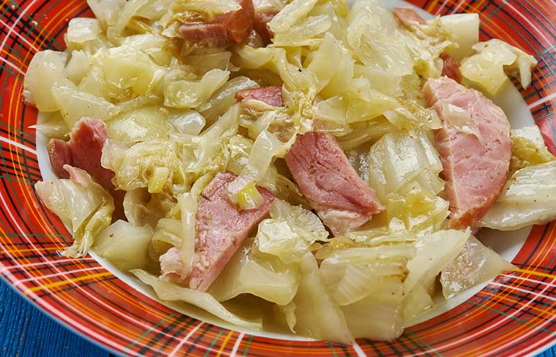 southern fried cabbage cooked country style | soul food dinner menu