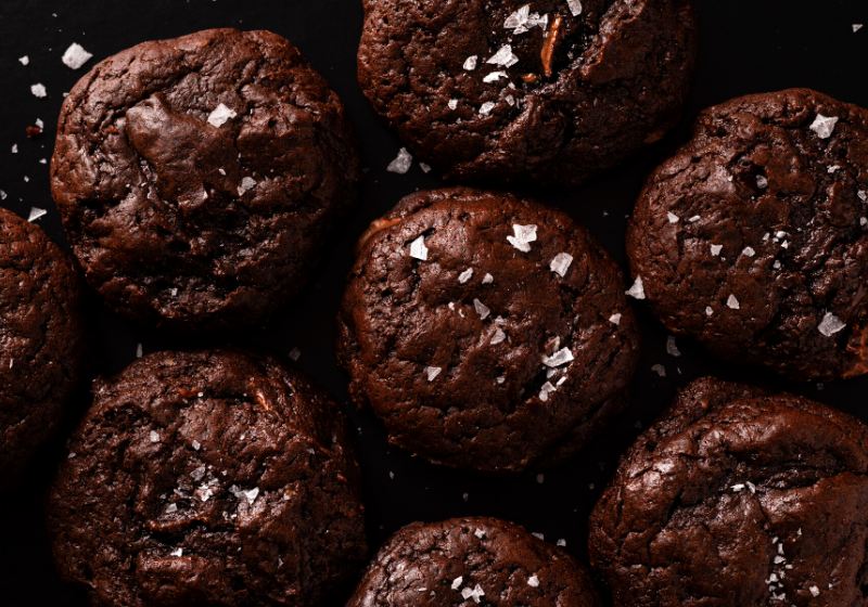 top view image soft chocolate cookies | bakery dessert list