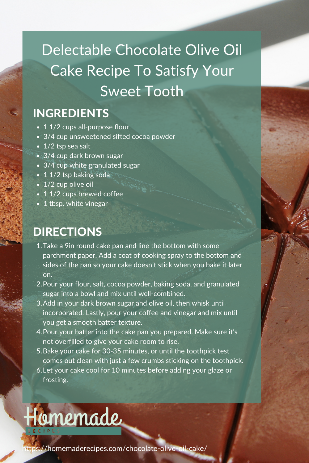 recipe card | Delectable Chocolate Olive Oil Cake Recipe To Satisfy Your Sweet Tooth