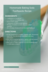 recipe card | Homemade Baking Soda Toothpaste Recipe