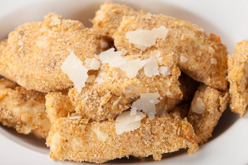 parmesan-crusted-chicken-tenders-white-serving | dinner recipes for picky eaters