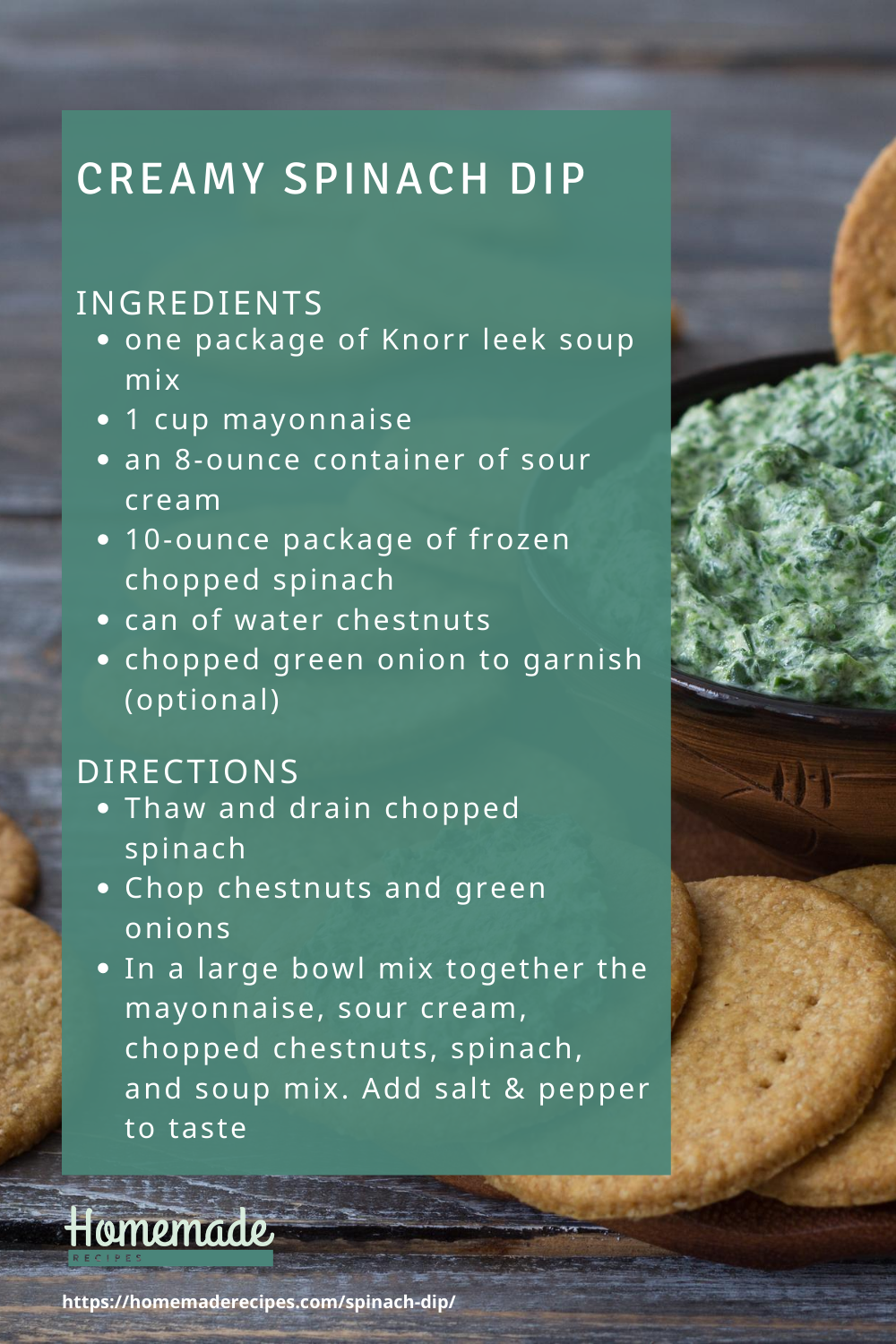 recipe card | Creamy Spinach Dip Recipes For Your Next Party