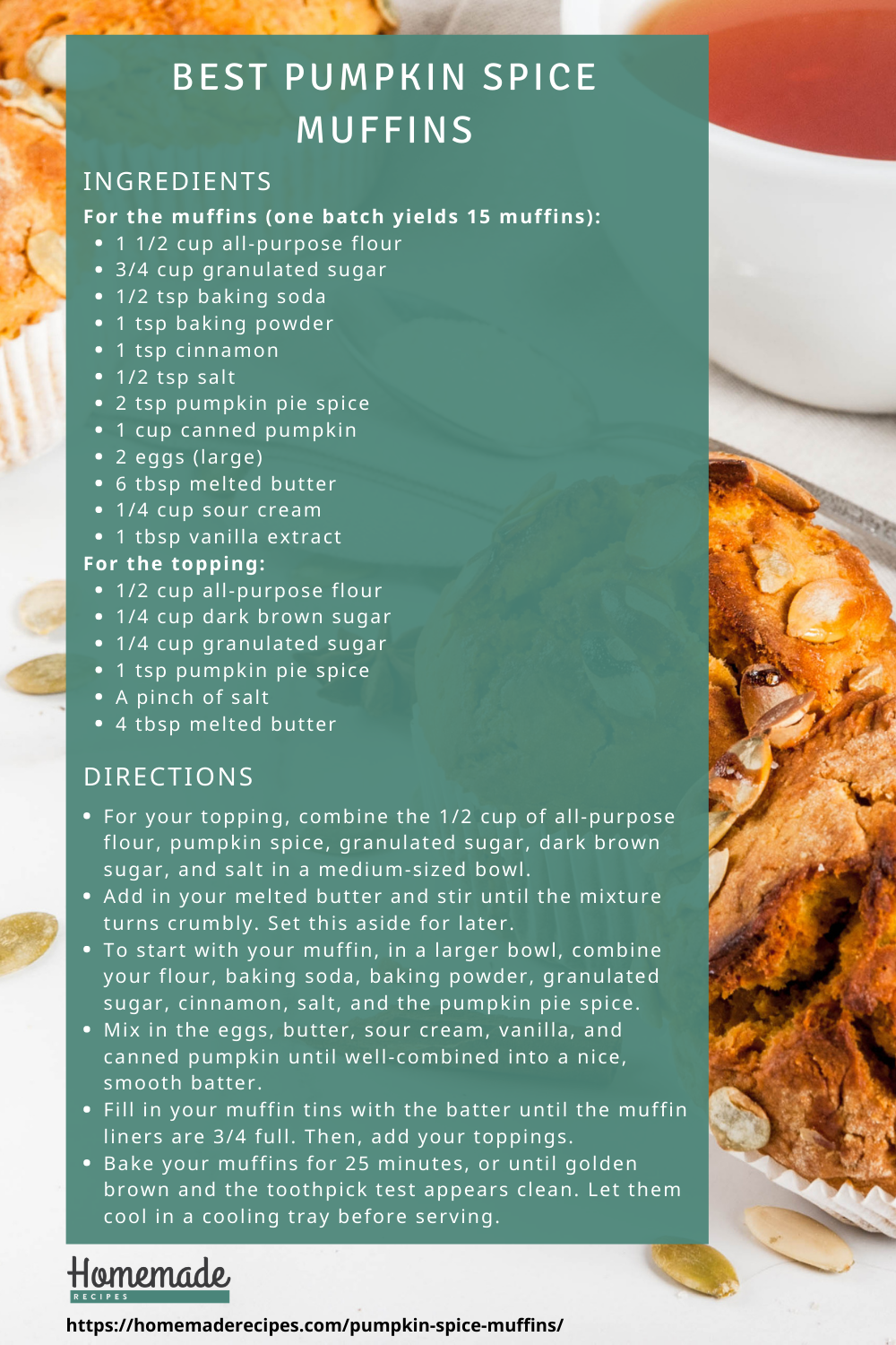 recipe card | Best Pumpkin Spice Muffins