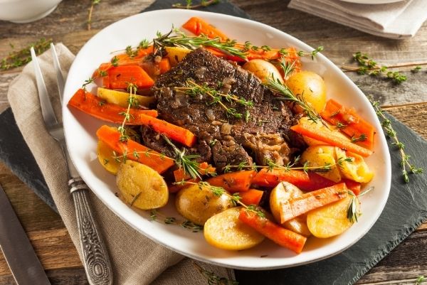 Homemade Slow Cooker Pot Roast with Carrots and Potatoes | delish slow cooker recipes