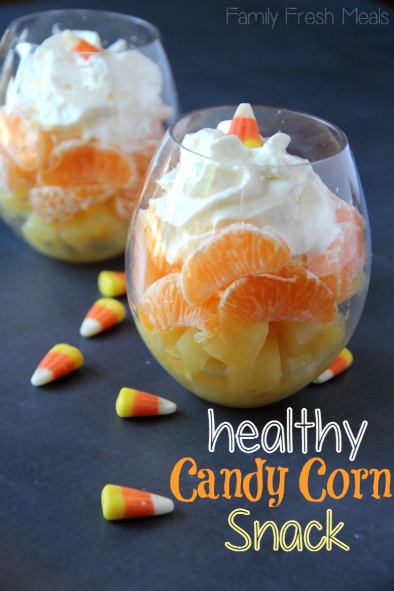 candy corn fruit cocktail | halloween lunch ideas