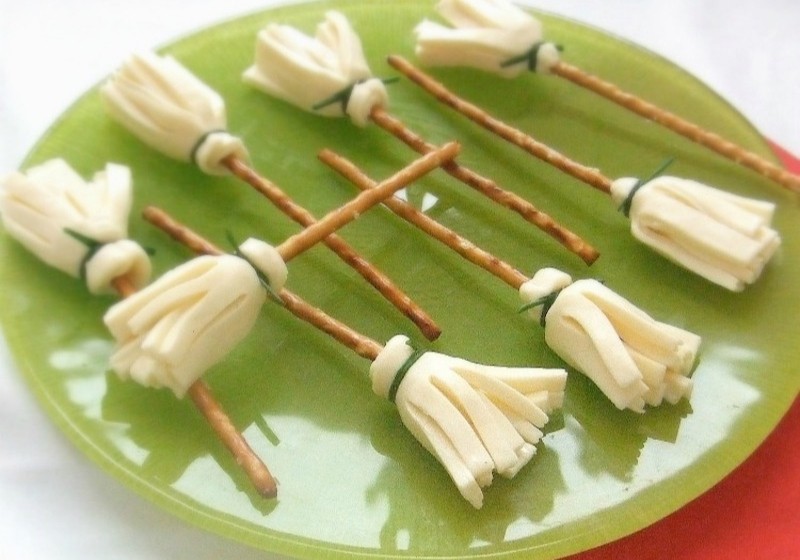 cheese witch brooms | halloween recipes desserts | Halloween Food Recipes