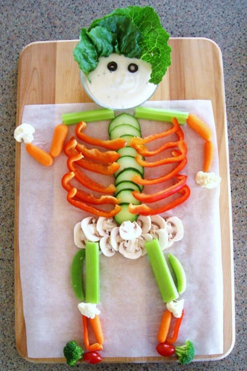 veggie skeleton | halloween finger foods