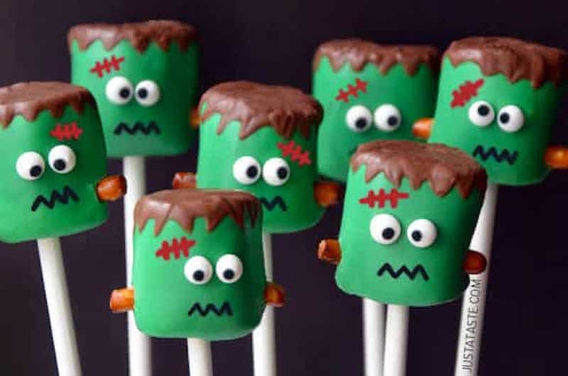 Frankenstein Marshmallow Pops | traditional halloween food