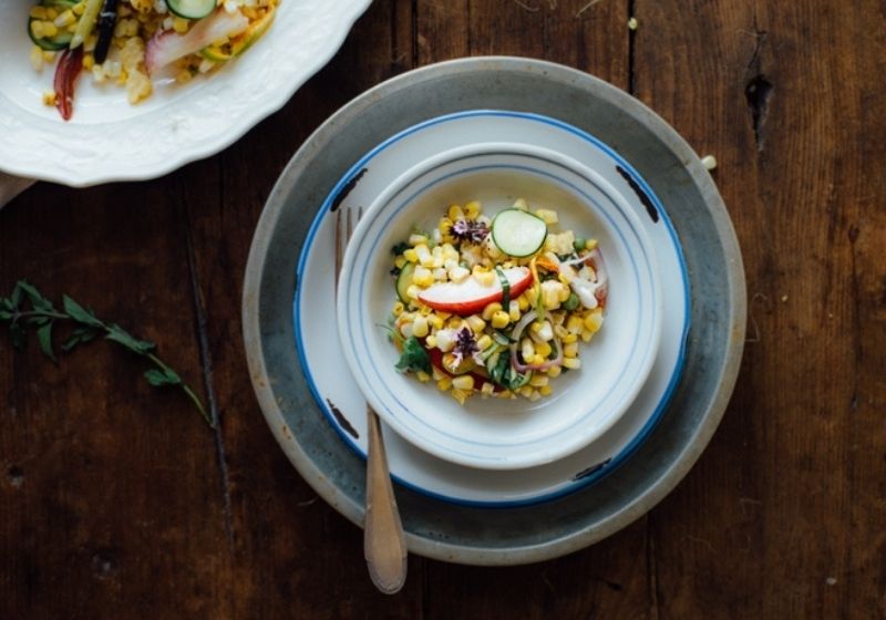 Pickled Corn Succotash Salad | autumn recipes vegetarian
