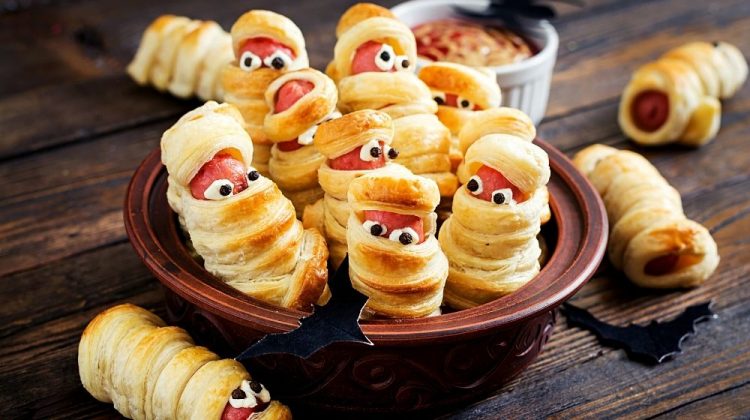 Scary Sausage Mummies in Dough | These Sausage Mummies Are A Spooktacular Halloween Snack | Featured