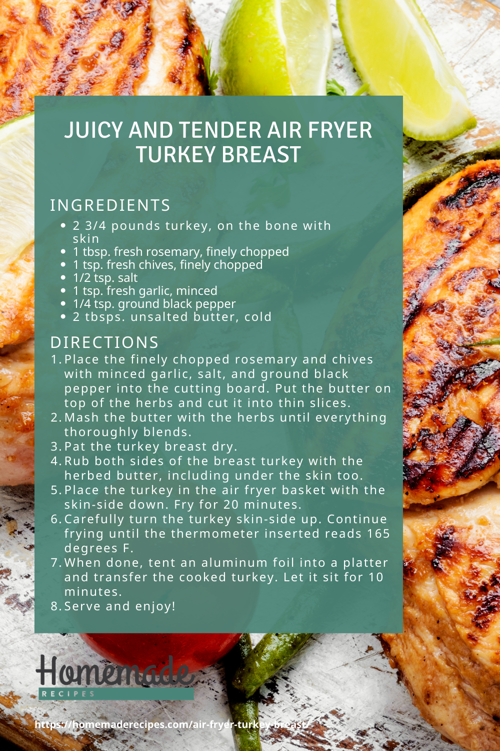 recipe card | Juicy and Tender Air Fryer Turkey Breast