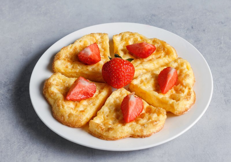 chaffles strawberry egg cheese waffles breakfast | fluffy waffle recipe