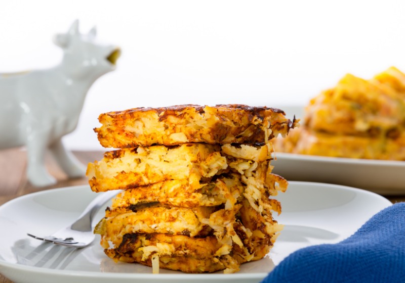 stack crispy waffle hash browns shredded | things to do with a waffle maker