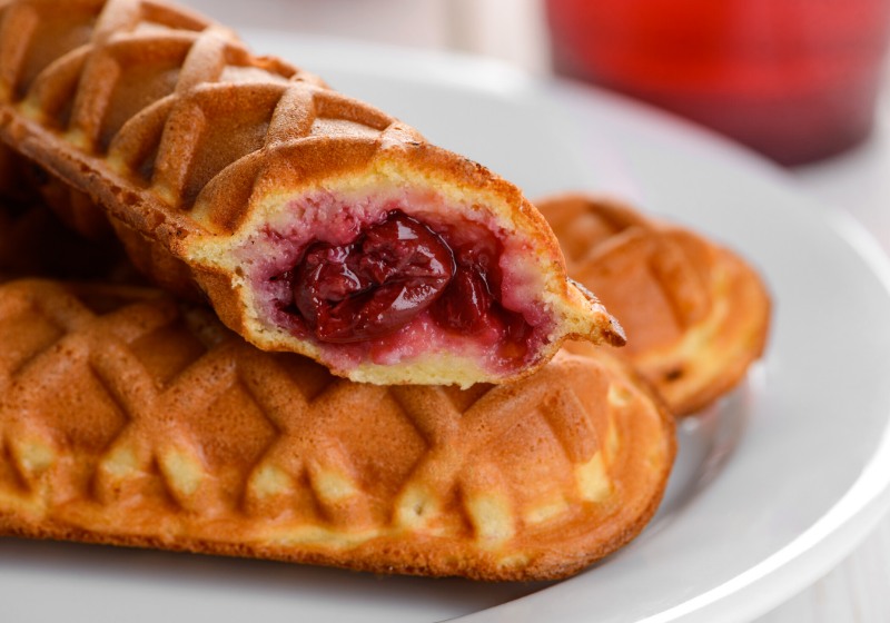 waffle pops cherry filling close on | waffle maker ideas